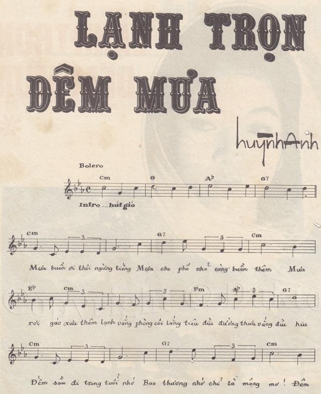 Sheet nhạc Lạnh Trọn Đêm Mưa